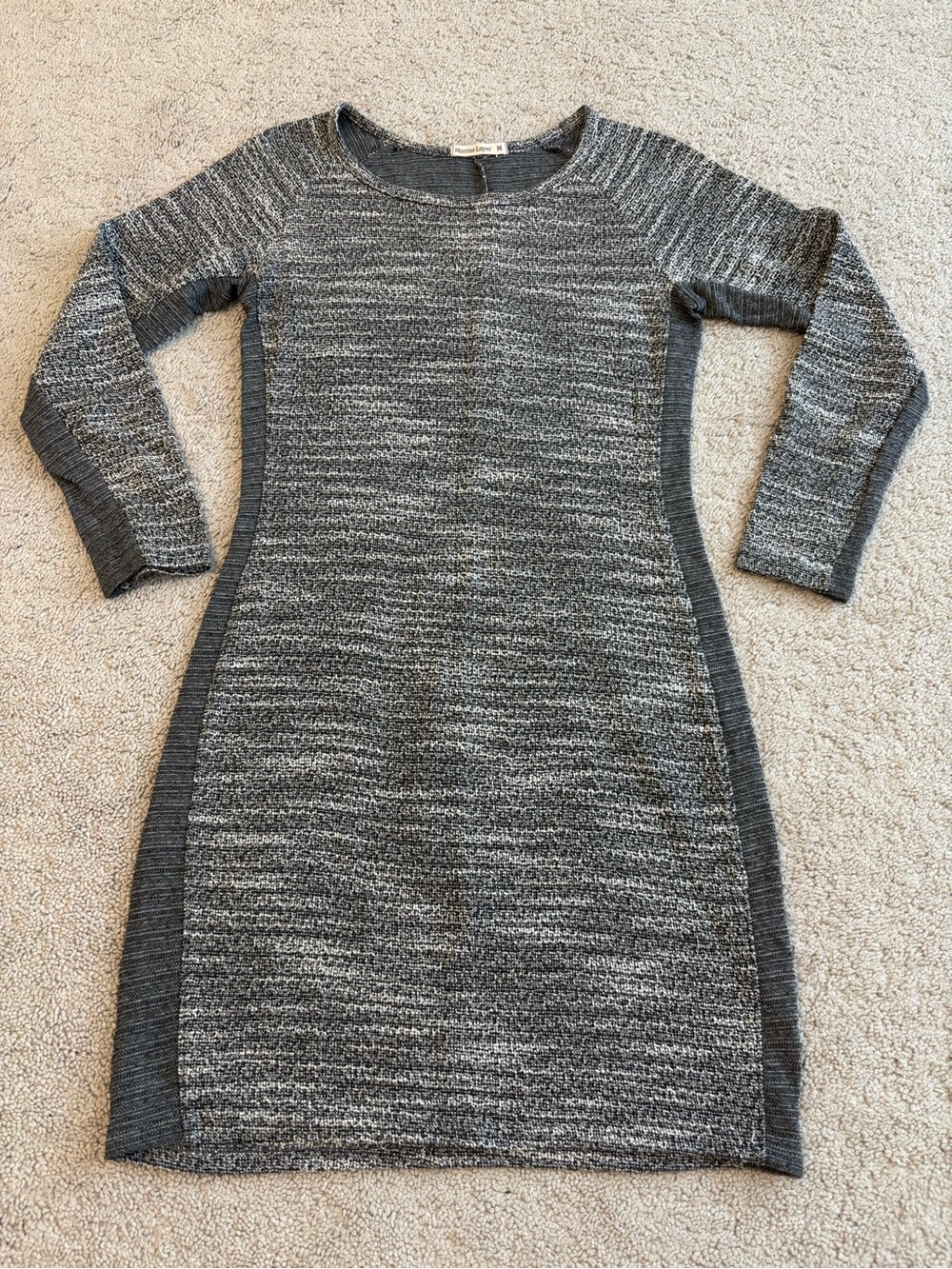 Marine Layer Gray Marled Long-Sleeve Knit Dress, Women’s Medium